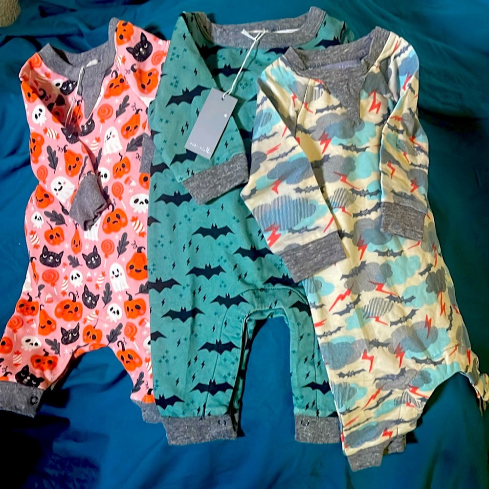New Halloween newborn rompers.